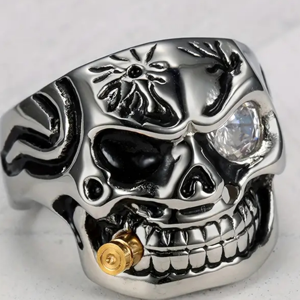 NWT Retro Skull Ring 316L Stainless Steel